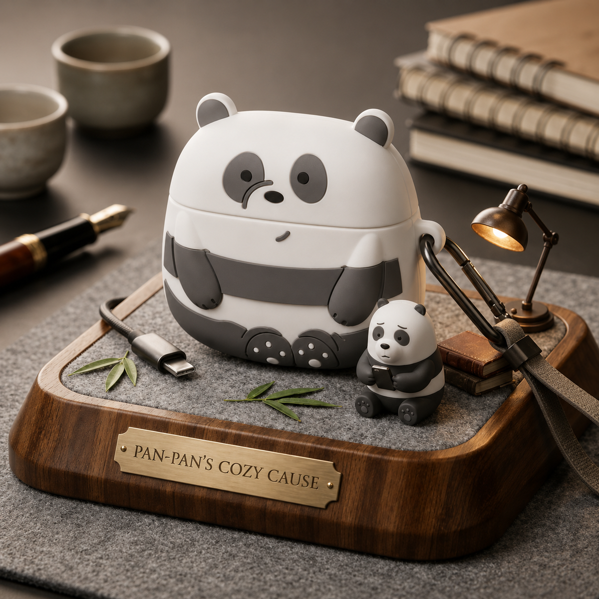 PandaPuff AirPod Case - styled shot