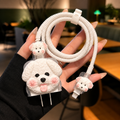 Cute Puppy Adapter Case - coiled cable and wall adapter