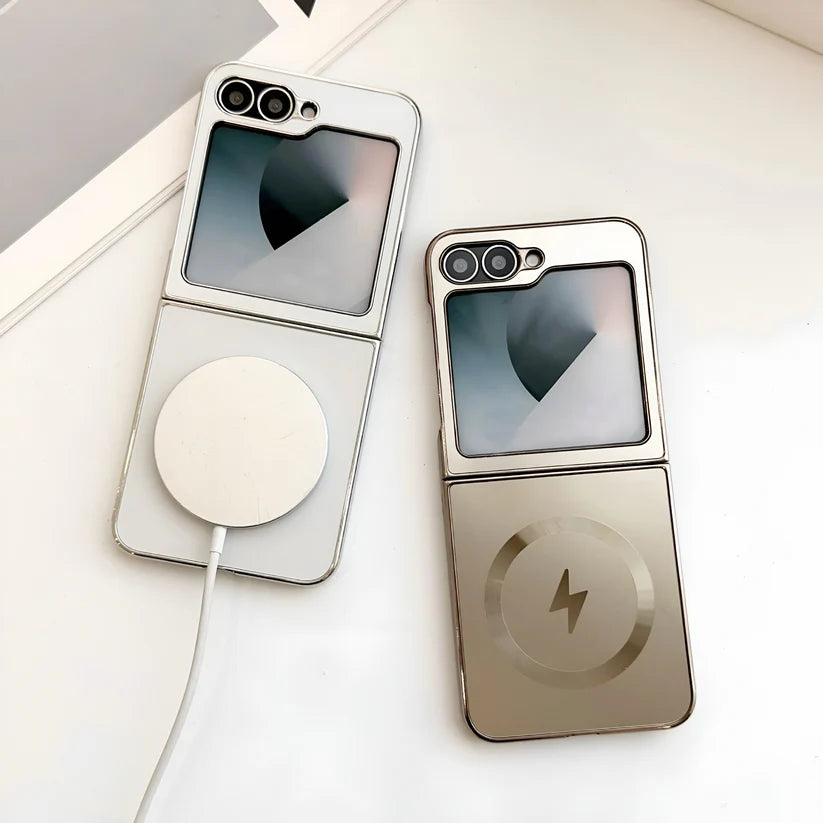 Samsung Flip case - white and gold